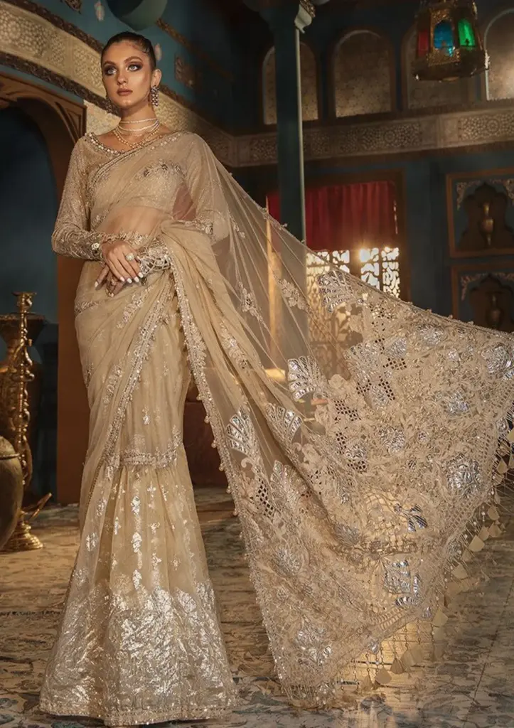 golden saree