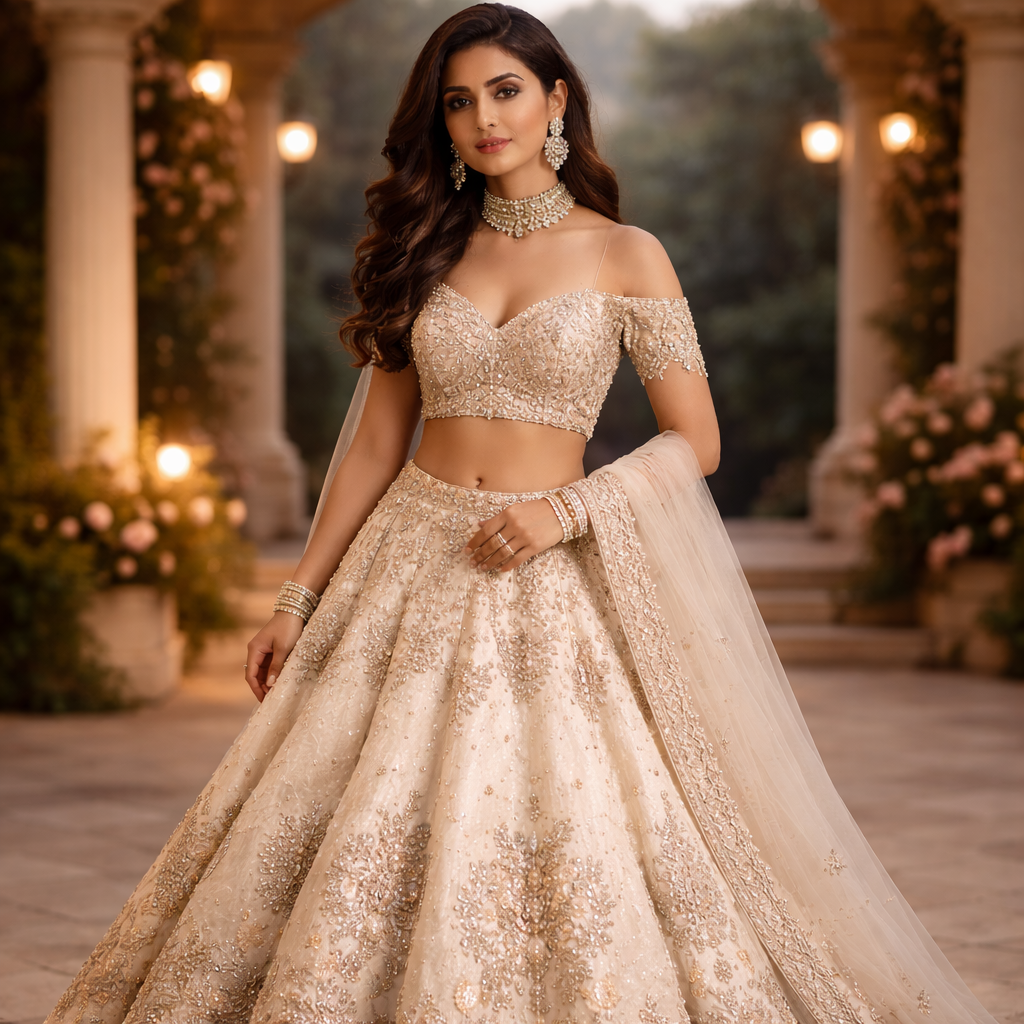 OFF WHITE LEHNGA